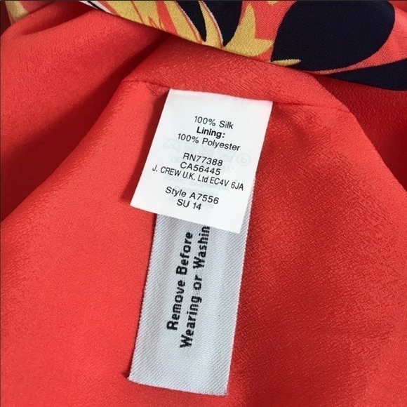 J. CREW 100% Silk Hibiscus Twist Back Dress Size 0 Vacation Beach Tropical - Picture 7 of 8